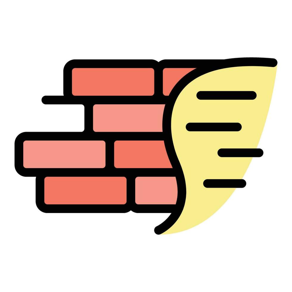 Brick wall icon vector flat