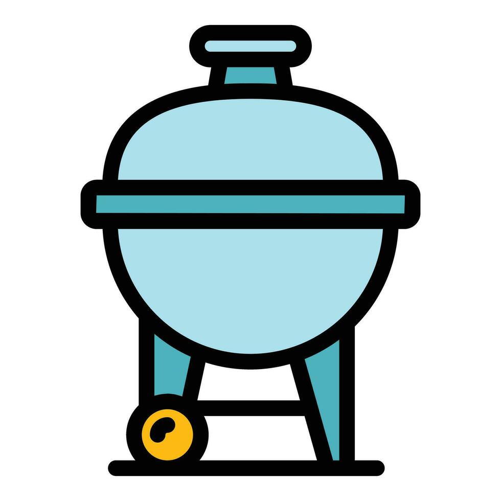 Fire grill icon vector flat