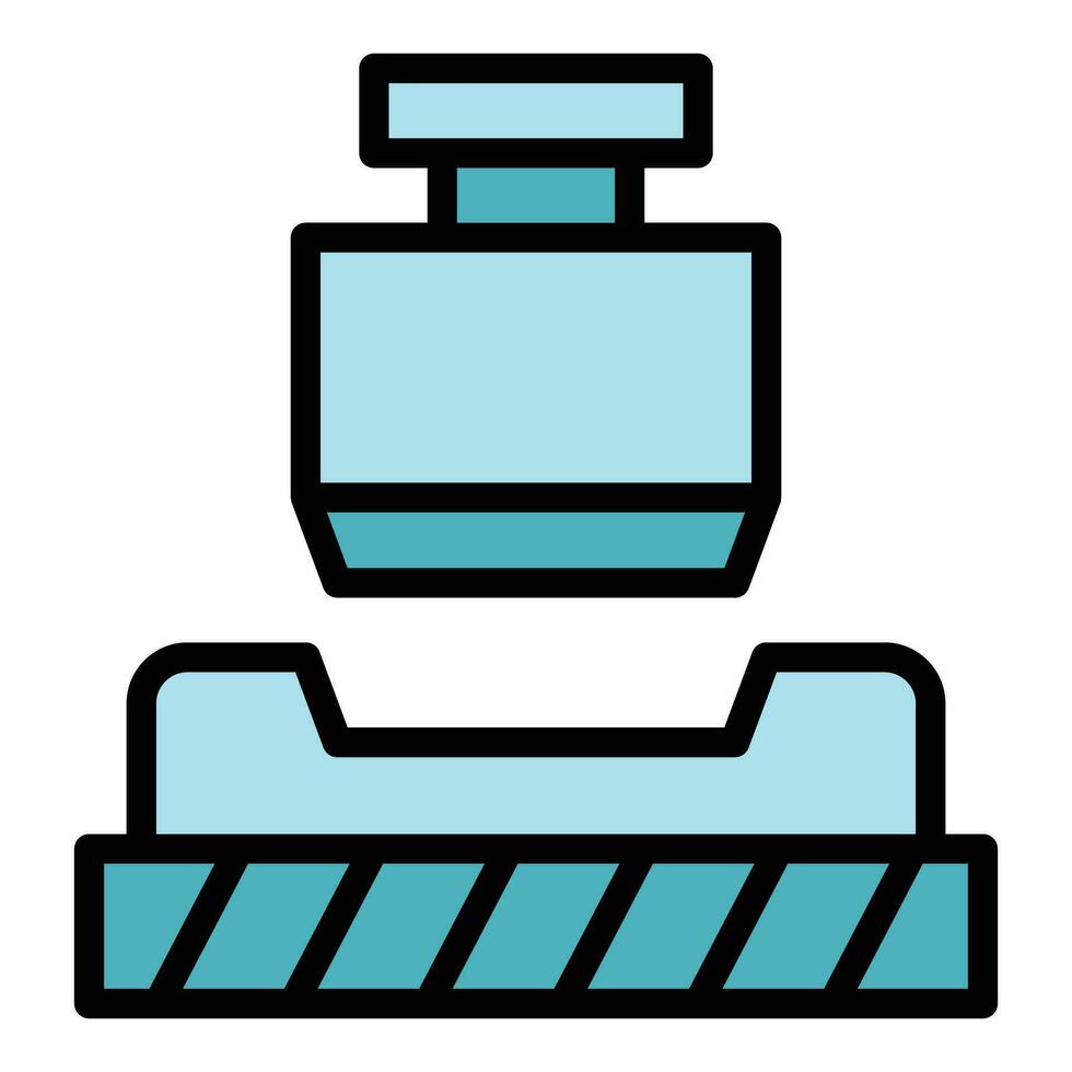 Aluminium press icon vector flat