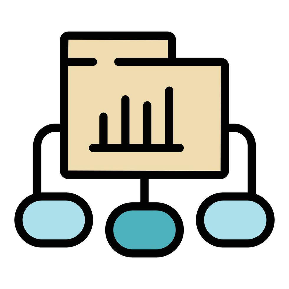 Data graph icon vector flat