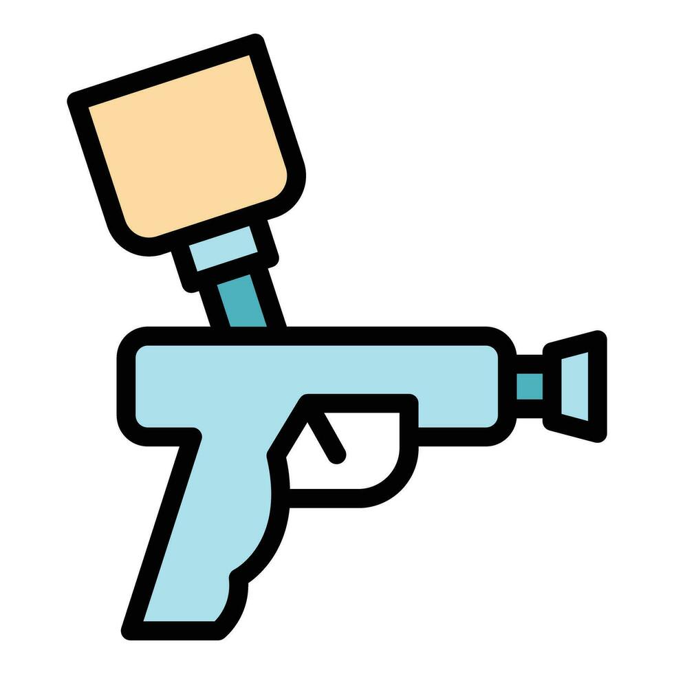 Airbrush gun icon vector flat