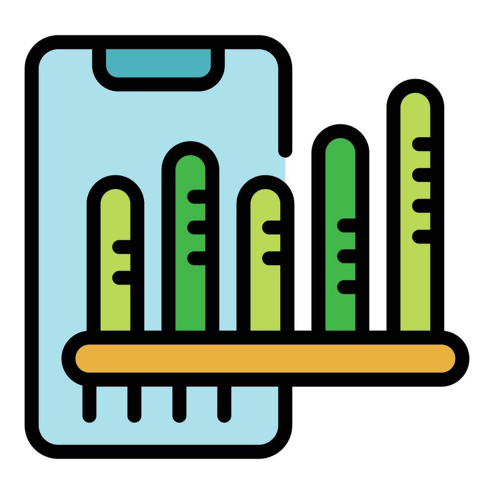 Smartphone data research icon vector flat