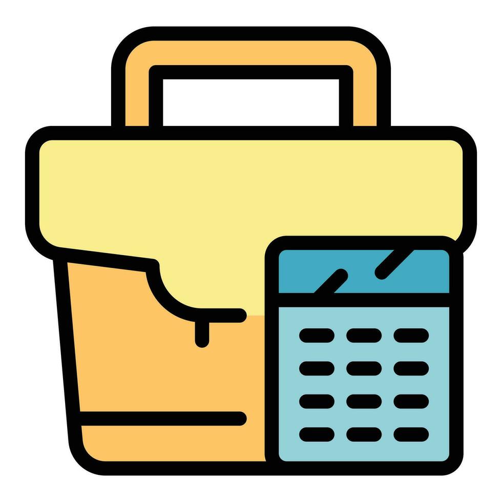 Finance bag icon vector flat