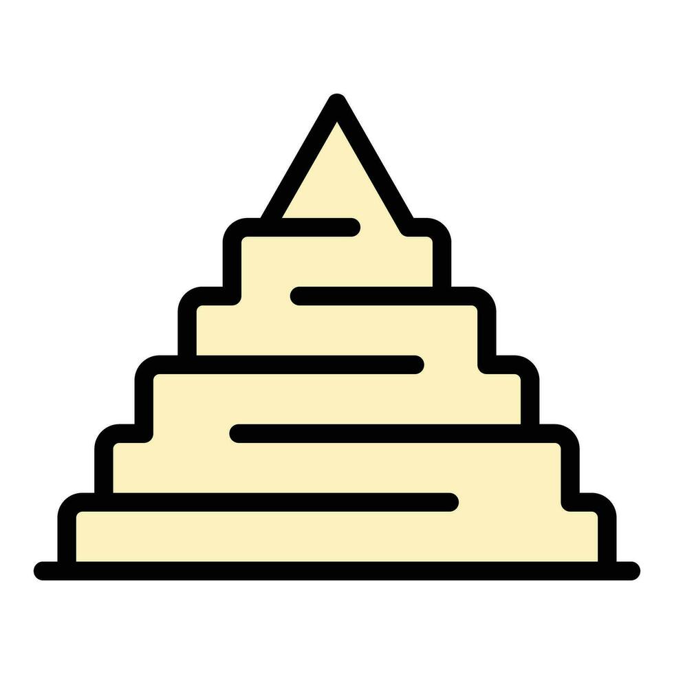 Tomb pyramid icon vector flat