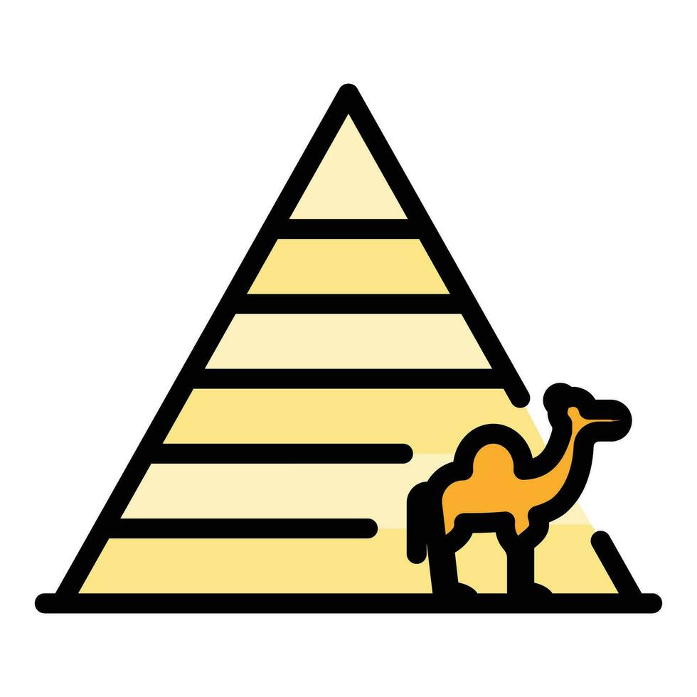 Sky desert pyramid icon vector flat