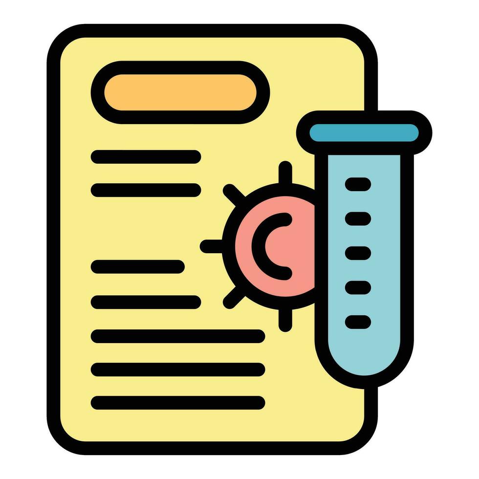 Quarantine test tube icon vector flat