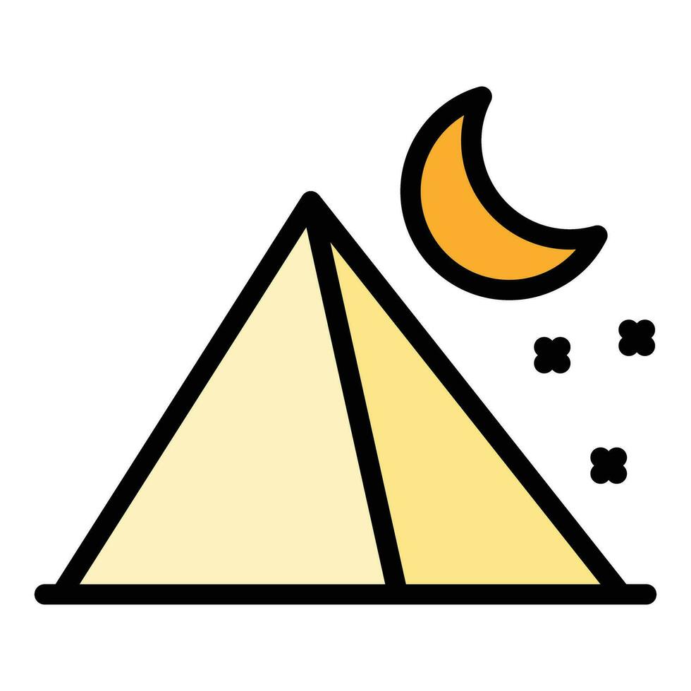 Moon pyramid icon vector flat