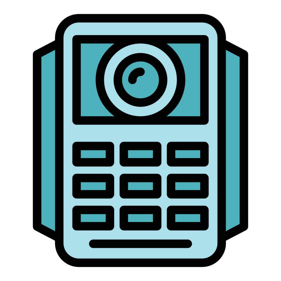 Video intercom security icon vector flat