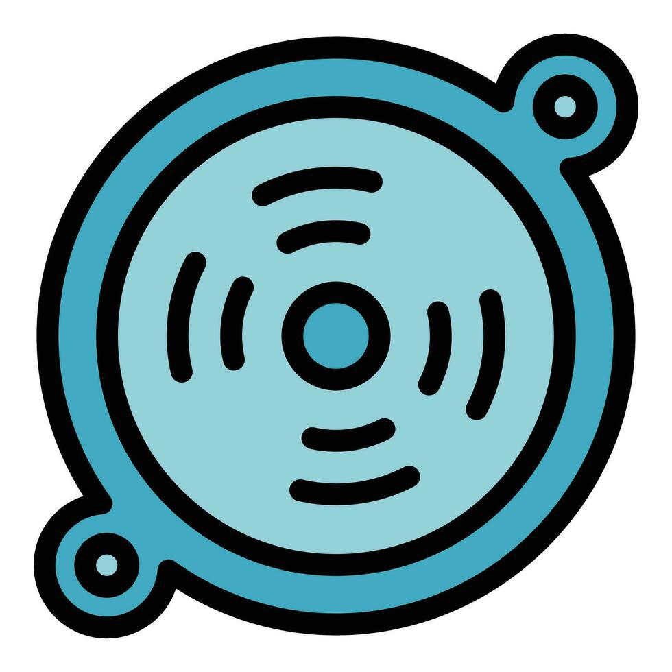 Smoke detector sound icon vector flat