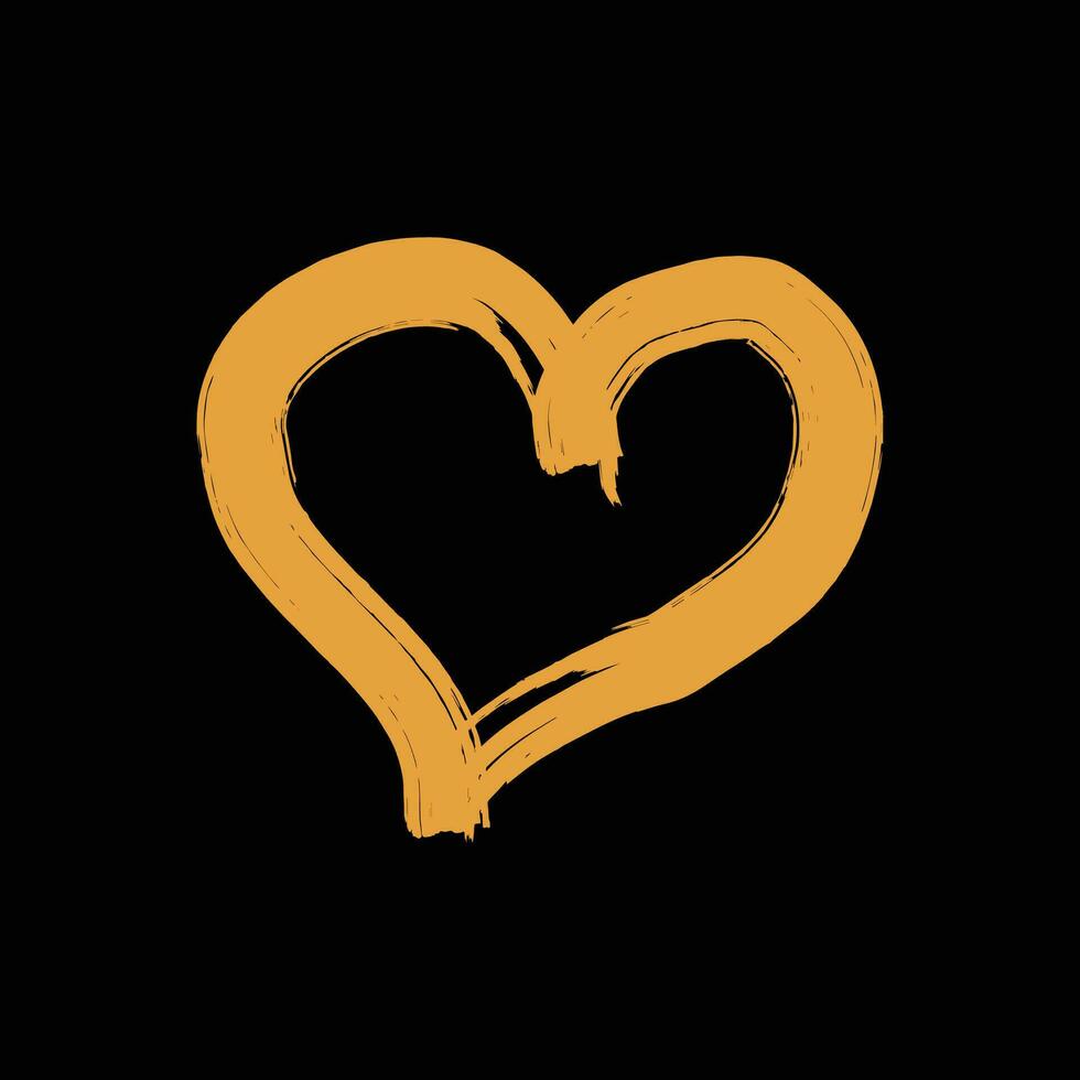 hand drawn grunge love heart logo icon in graffiti style vector