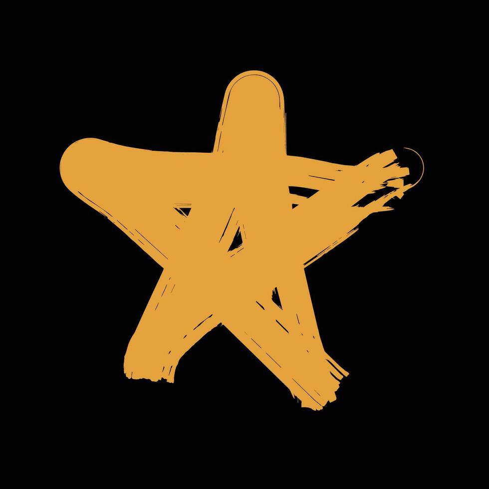 mano dibujado grunge estrella logo vector