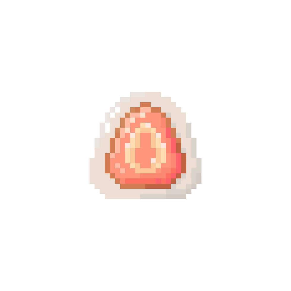 Illustration vector graphic of daifuku mochi in pixel art style