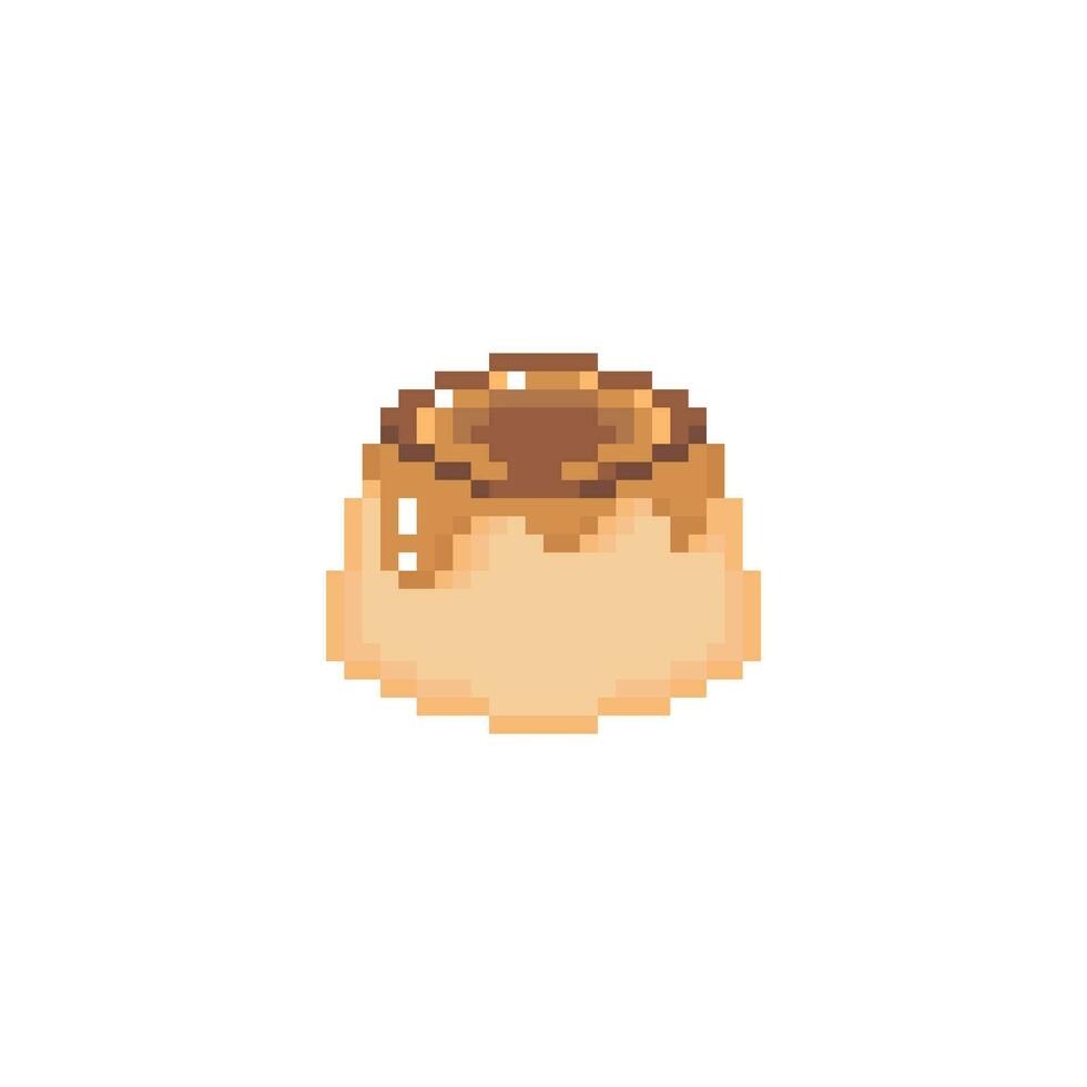 Illustration vector graphic of custard pudding in pixel art style