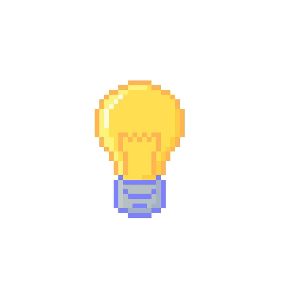 Illustration vector graphic of bulb in pixel art style