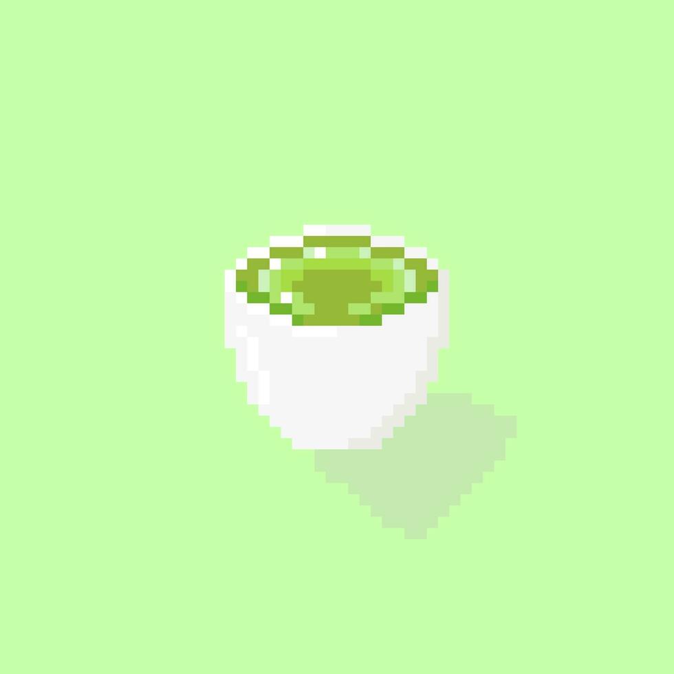 Illustration vector graphic of matcha in pixel art style