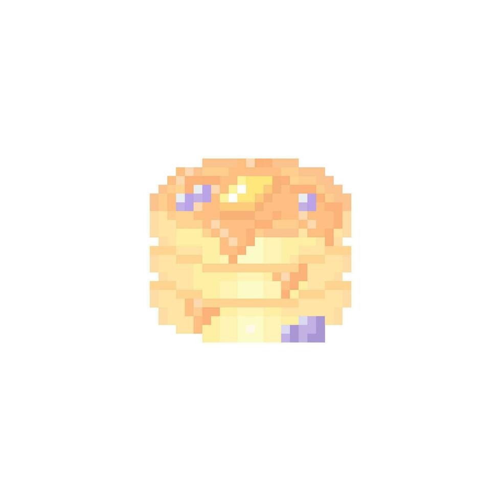 Illustration vector graphic of blueberry pancake in pixel art style