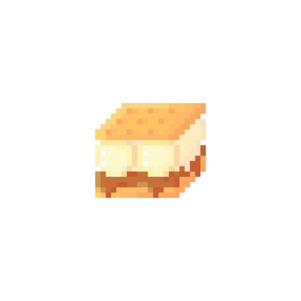 Illustration vector graphic of smores in pixel art style