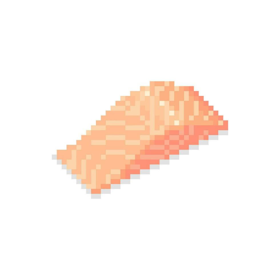 Illustration vector graphic of salmon fillet in pixel art style