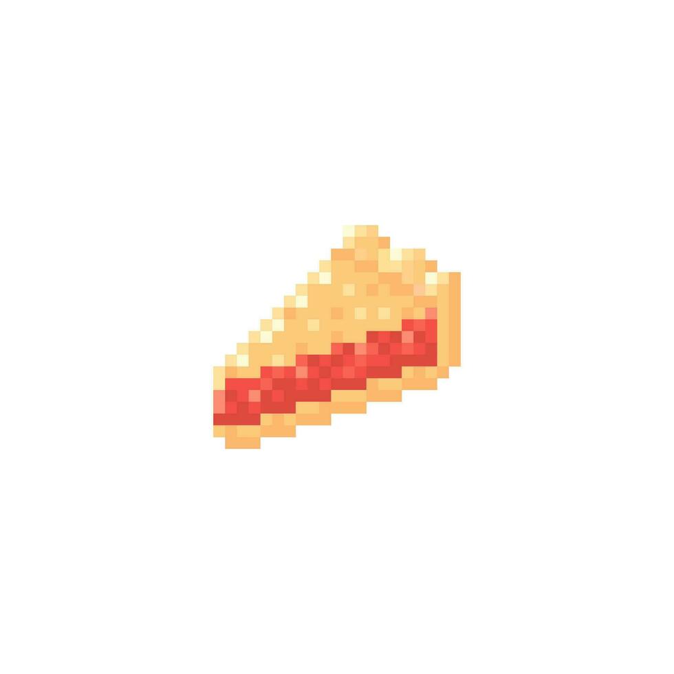 Illustration vector graphic of cherry pie in pixel art style