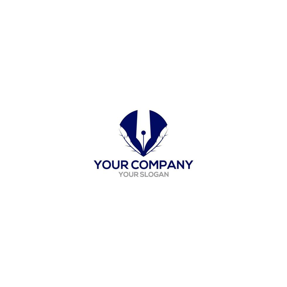 Pen and Feather Logo Design Vector