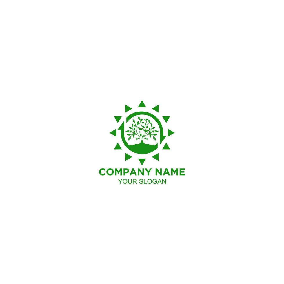 Recycle Tree Logo Design Vector