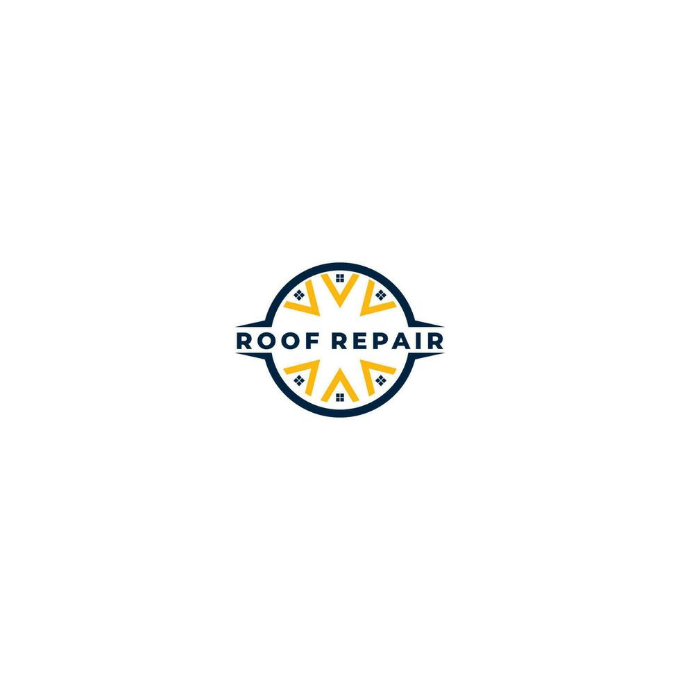 Roof Construction Logo Design Vector