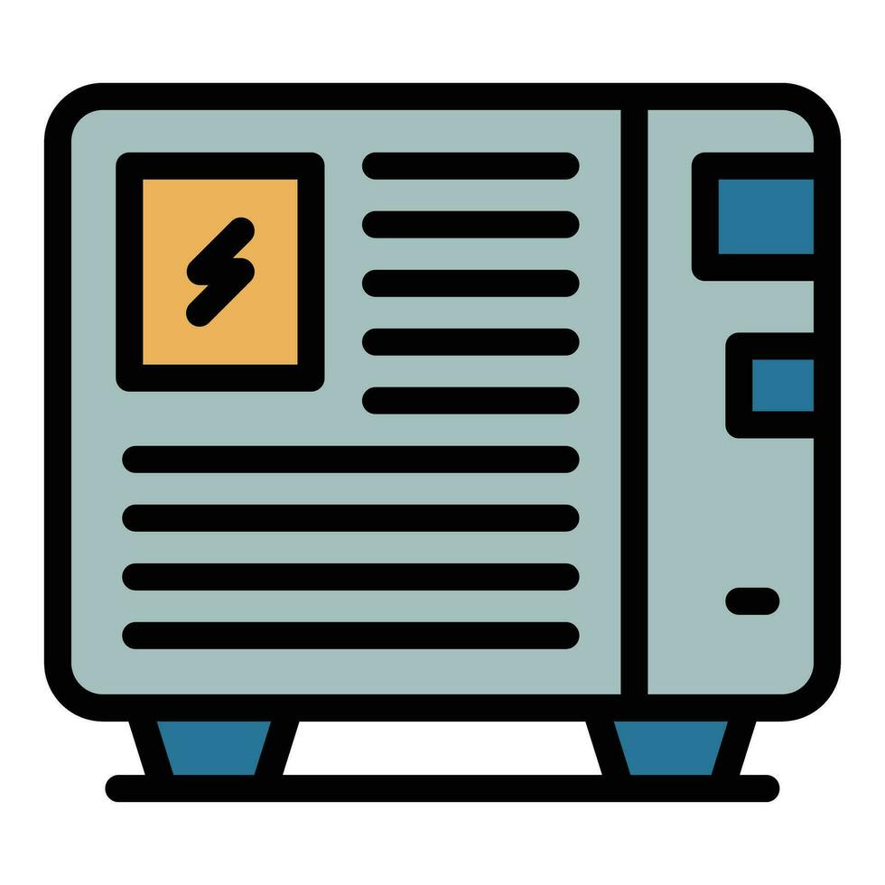 Electric heater icon vector flat