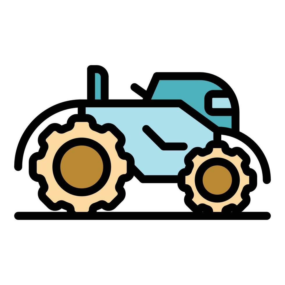 Farm steel tractor icon vector flat