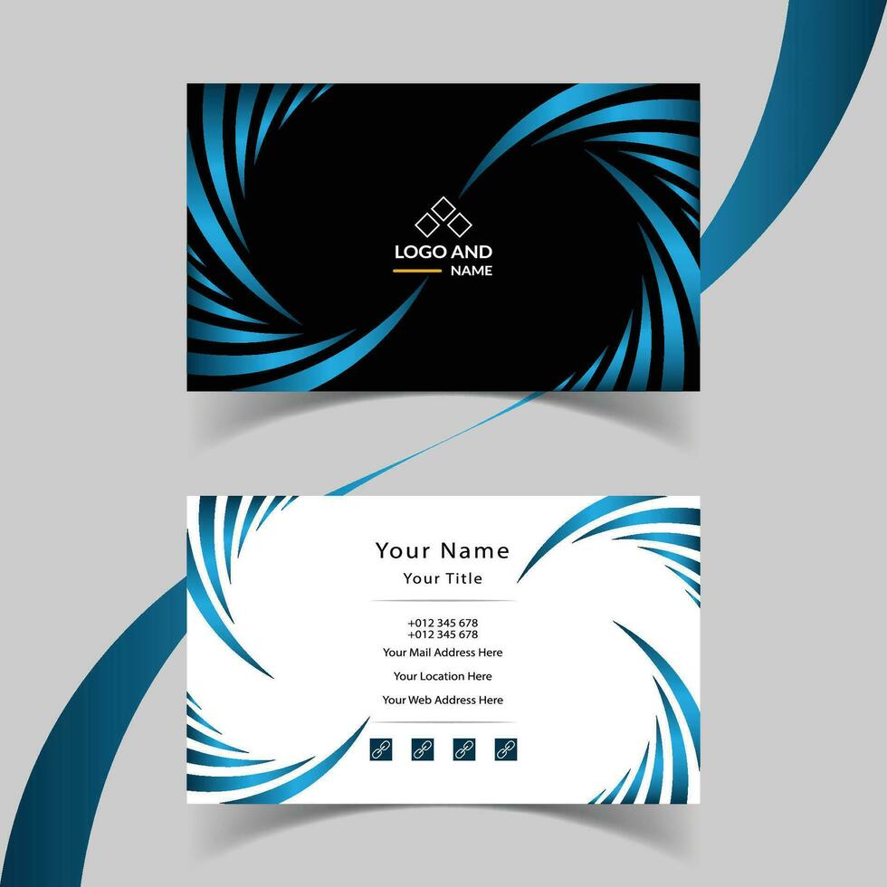 Modern and creative business card template design. Minimal style, clean double sided business card layout. vector