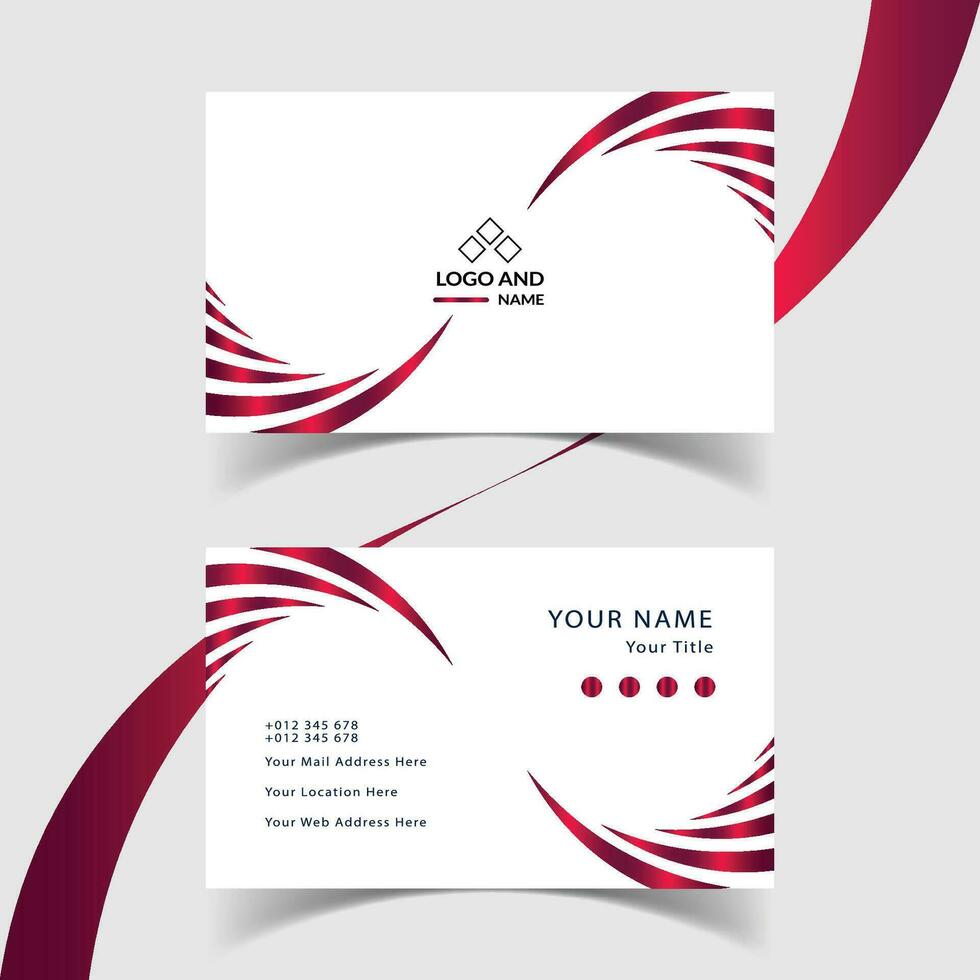 Modern and creative business card template design. Minimal style, clean double sided business card layout. vector