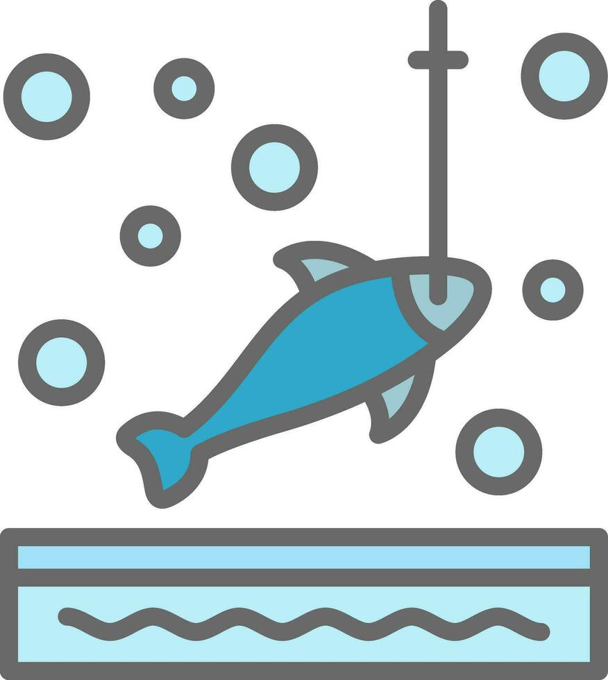 Ice fishing Vector Icon Design