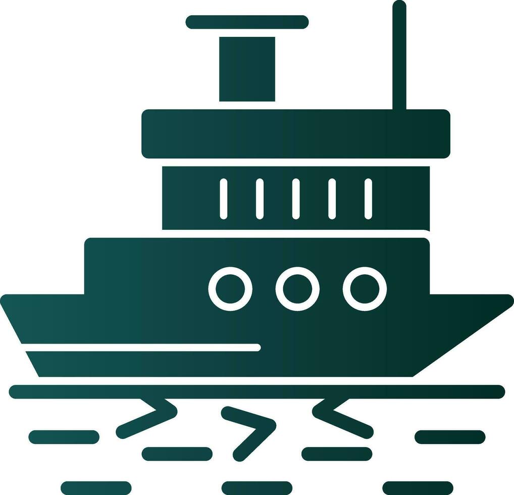 Icebreaker ship in action Vector Icon Design