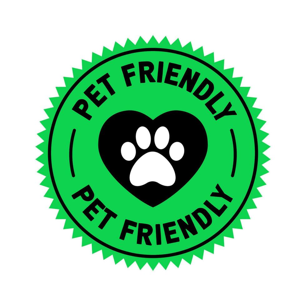 Pet friendly badge stamp. This space allows mascots. Dogs and cats are welcome. vector