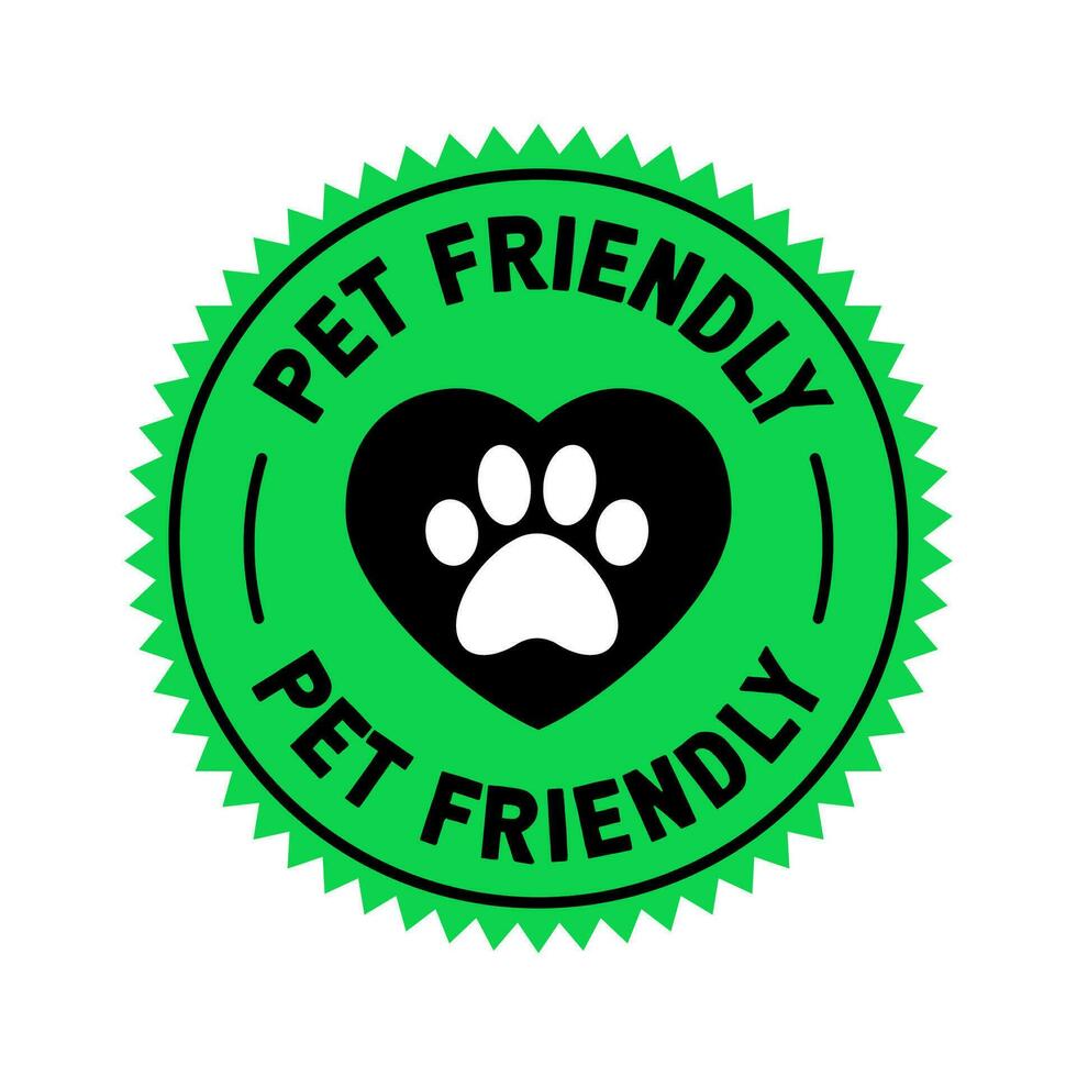 Pet friendly badge stamp. This space allows mascots. Dogs and cats are welcome. vector