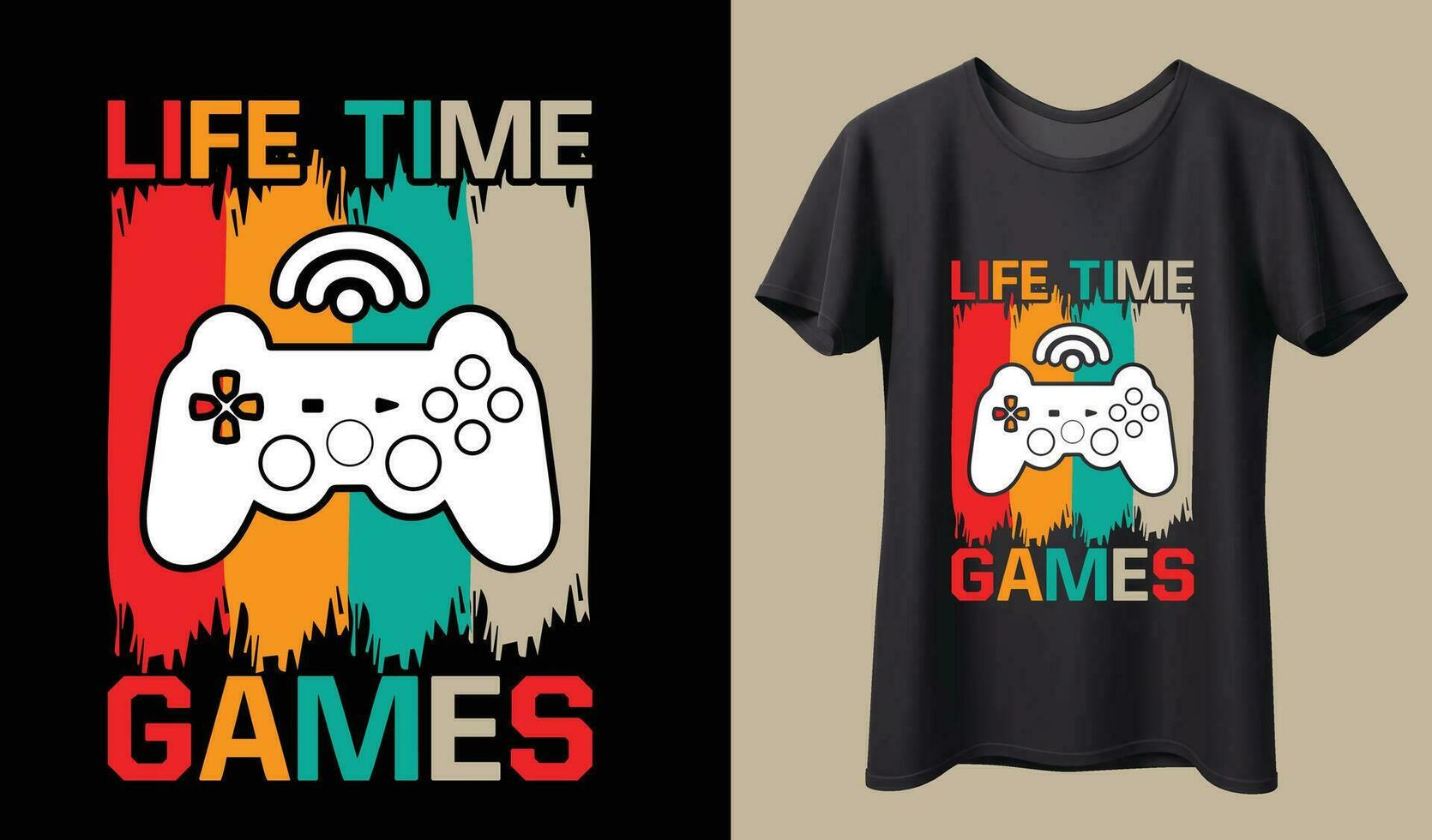 Gaming T-shirt Design vector