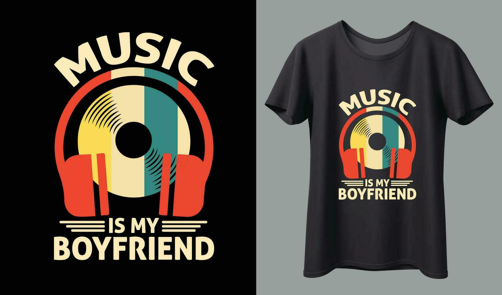 Music T-shirt design. Music t-shirt design vector. For t-shirt print and other uses. vector