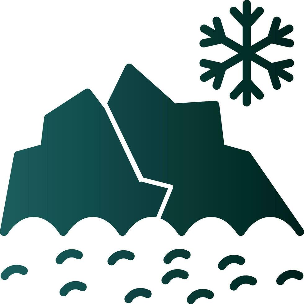 Snowy mountain peak Vector Icon Design