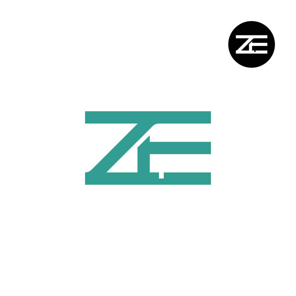 Letter ZE Monogram Logo Design vector