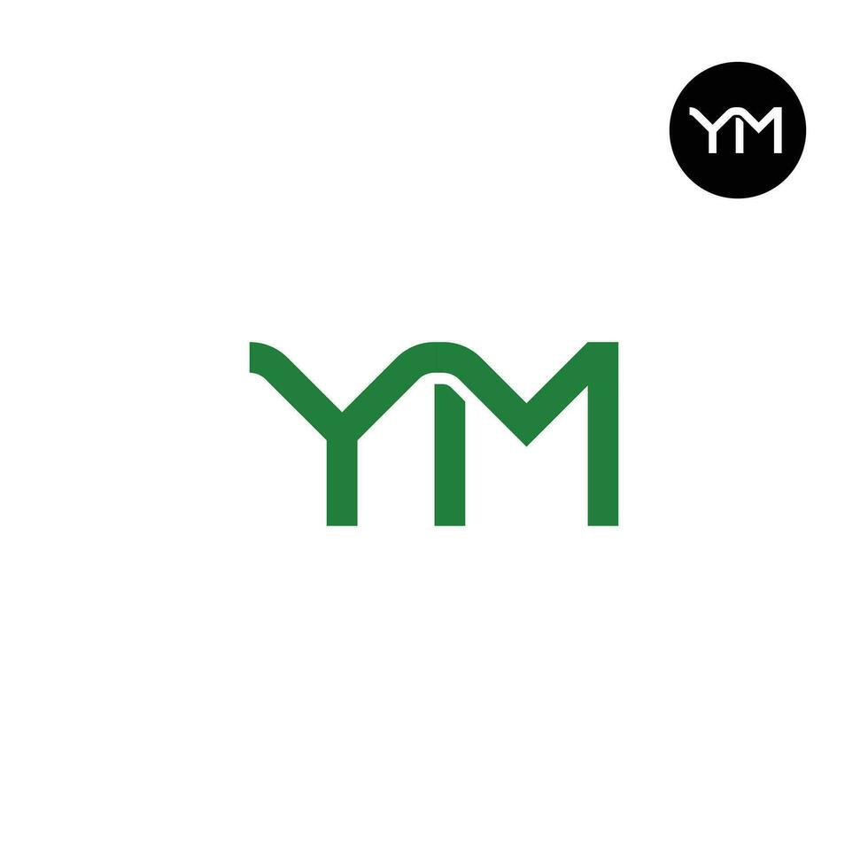 Letter YM Monogram Logo Design vector