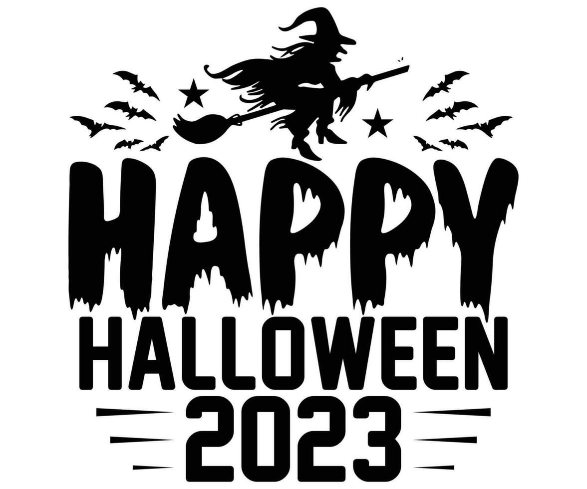 happy halloween 2023 t shirt design vector