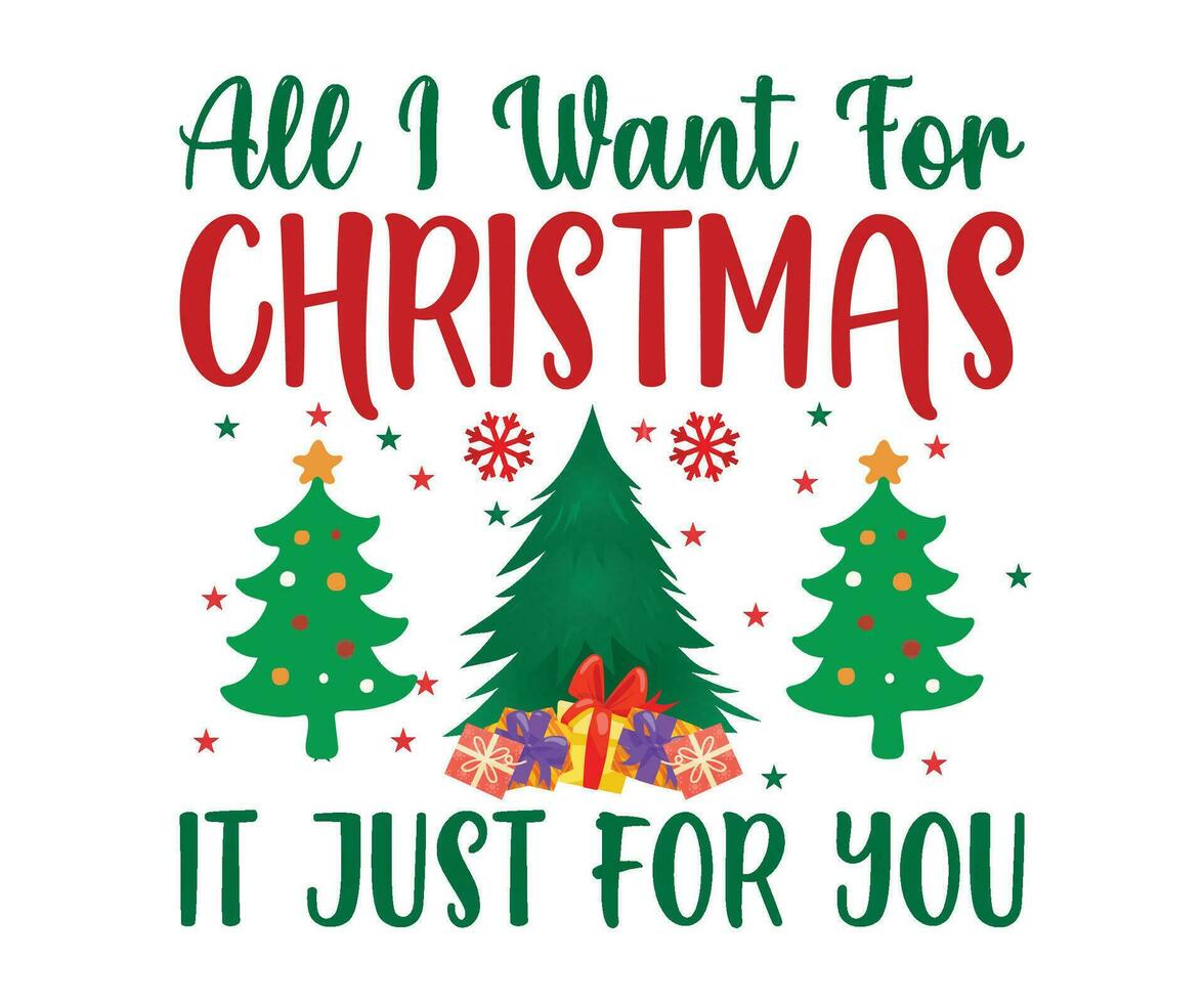 All I want for Christmas is you - christmas illustration for couples
