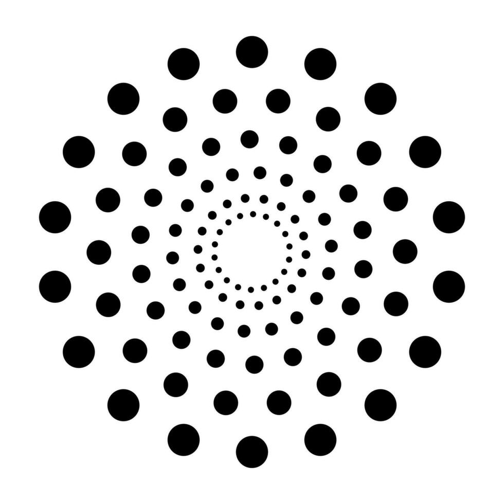 Circle halftone abstract dotted circles round icon. vector