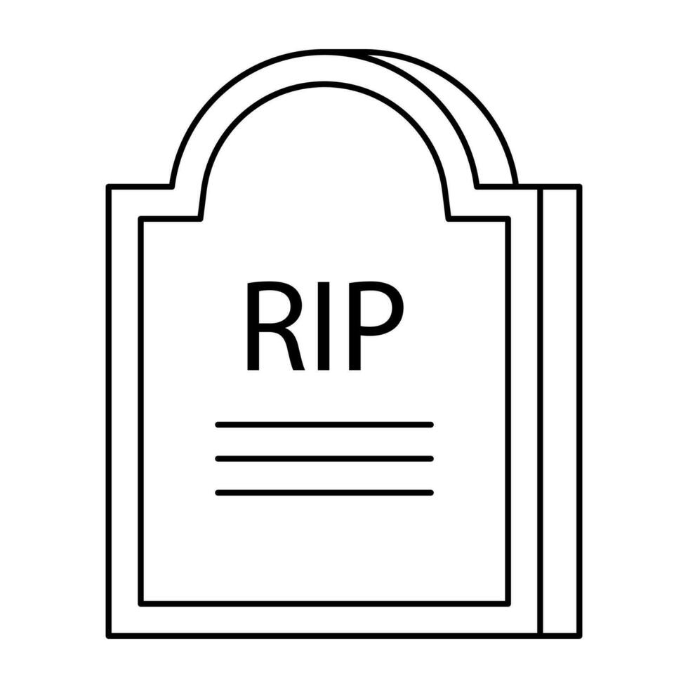 Halloween grave line icon. vector