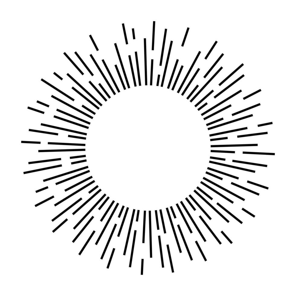 Sunburst shapes. abstract sunshine line. vector