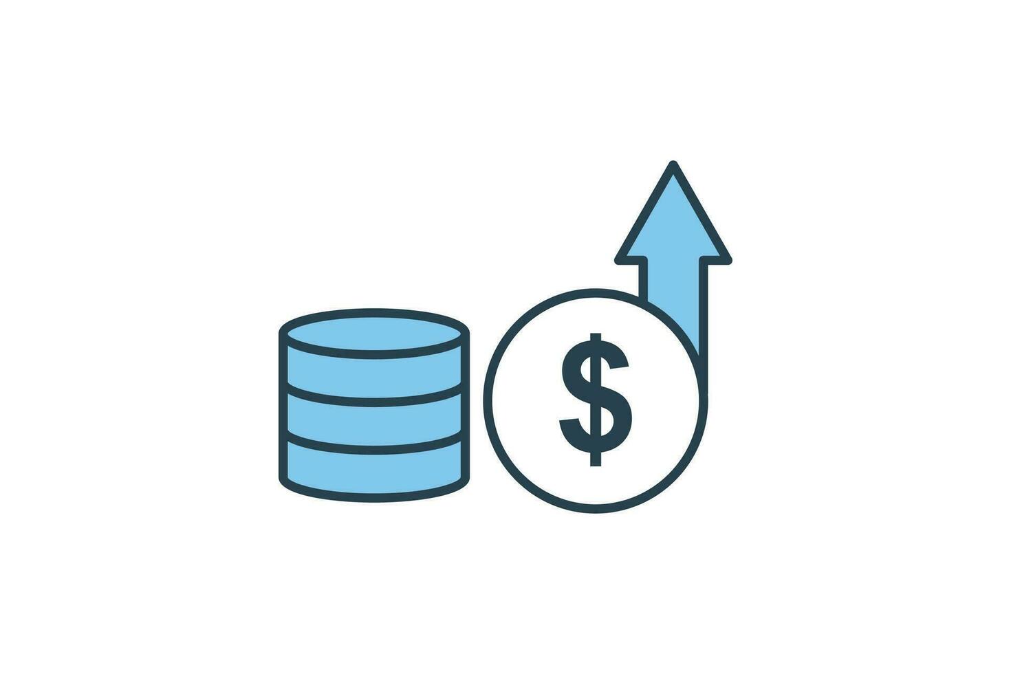 Profit Icon. Icon related to Credit and Loan. suitable for web site design, app, user interfaces, printable etc. Flat Line icon style. Simple vector design editable