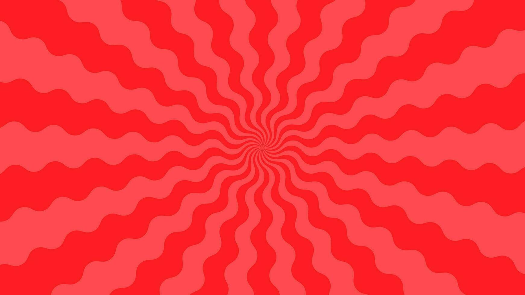 Simple Flat Red Curl Light burst Effect vector background