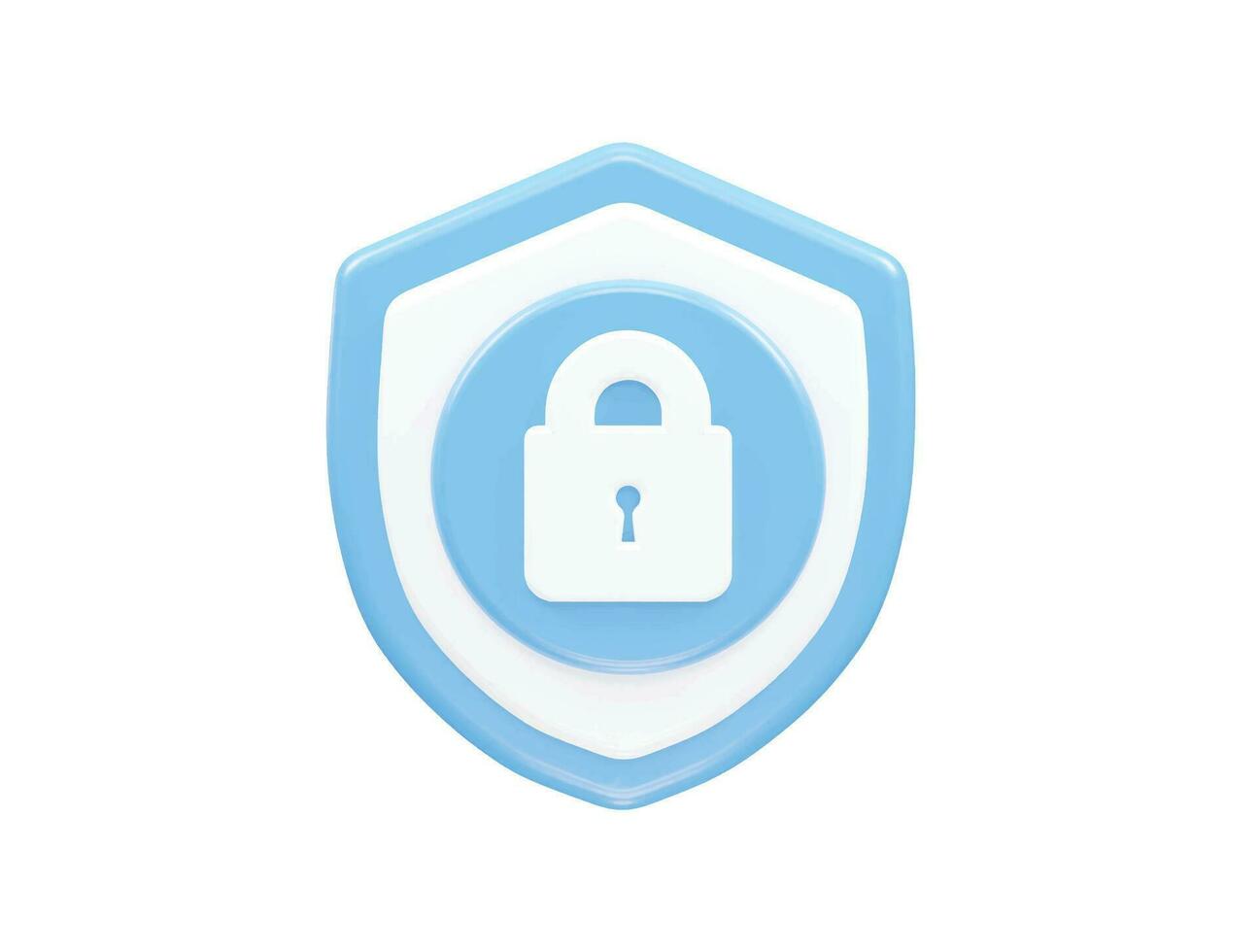 Security icon lock 3d vector rendering transparent element