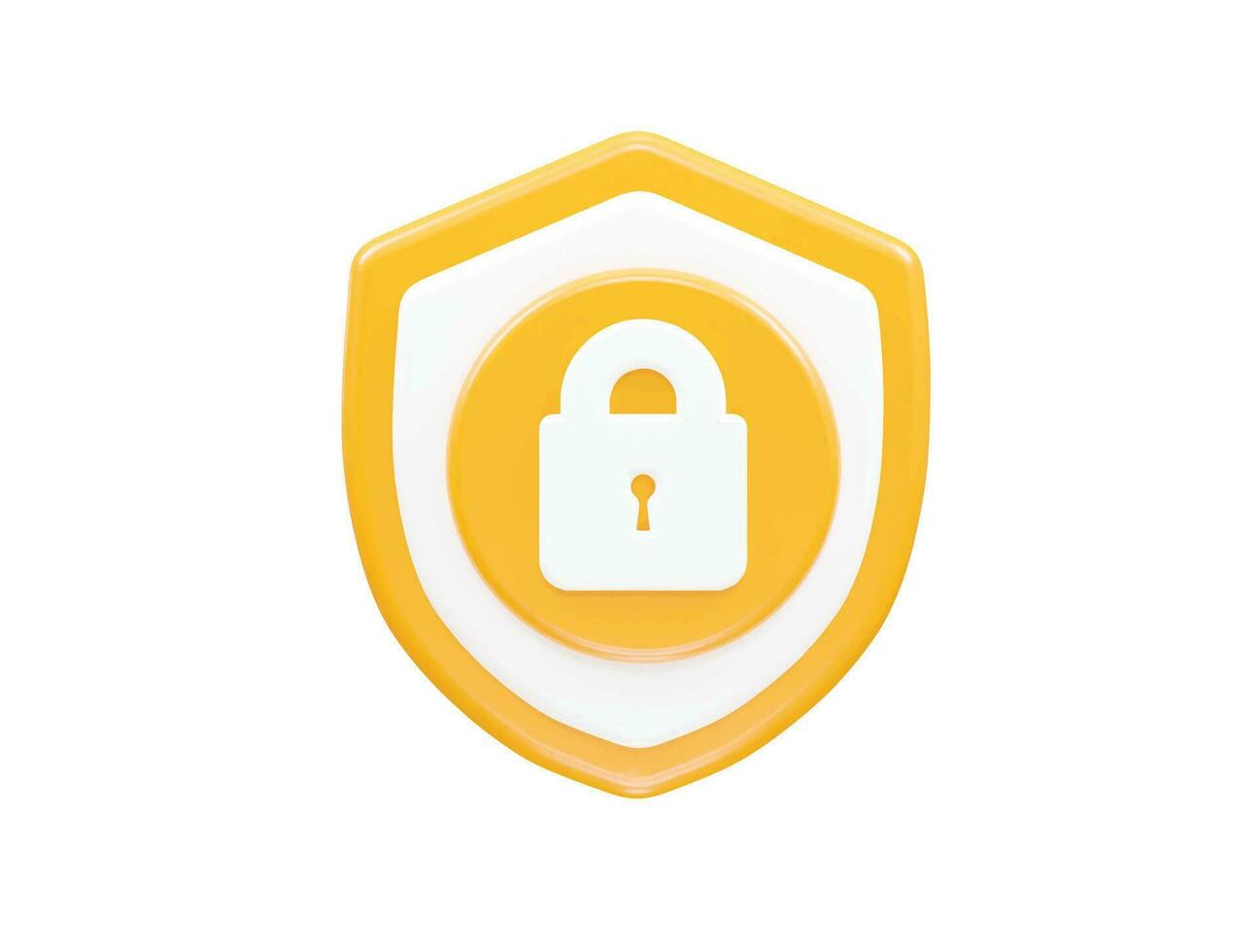 Security icon lock 3d vector rendering transparent element