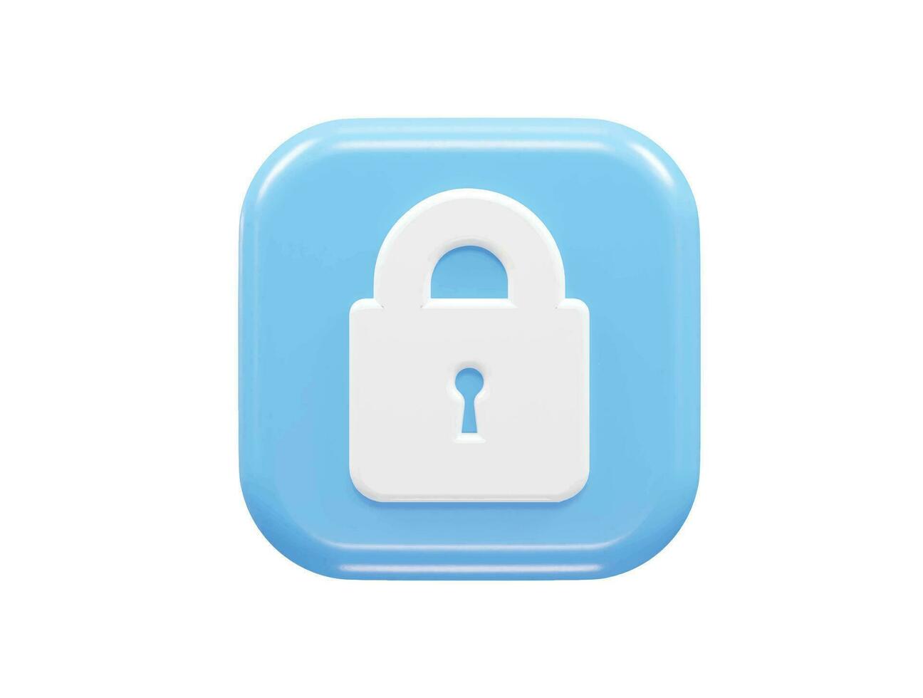 Security icon lock 3d vector rendering transparent element