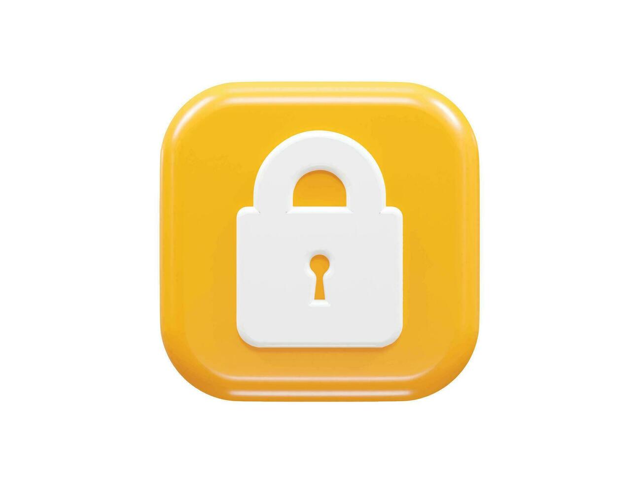 Security icon lock 3d vector rendering transparent element